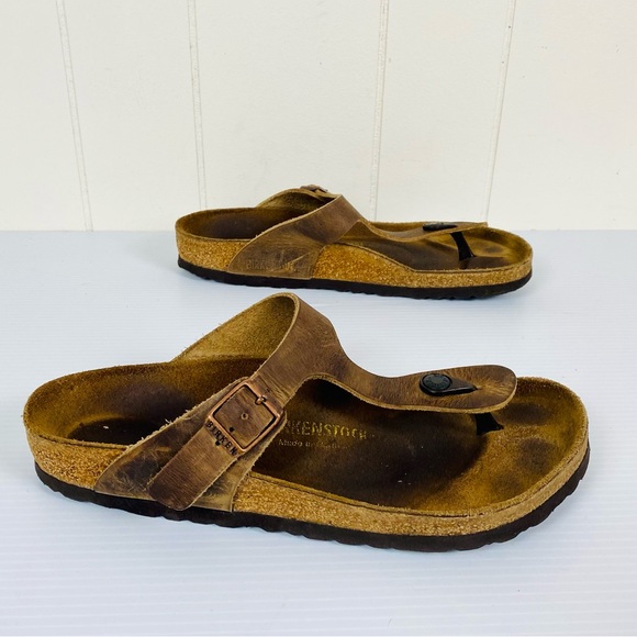 Birkenstock Gizeh Habana Oiled Leather Brown EU 40 or US 9.5 - Picture 4 of 11